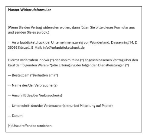 Muster-Widerrufsformular